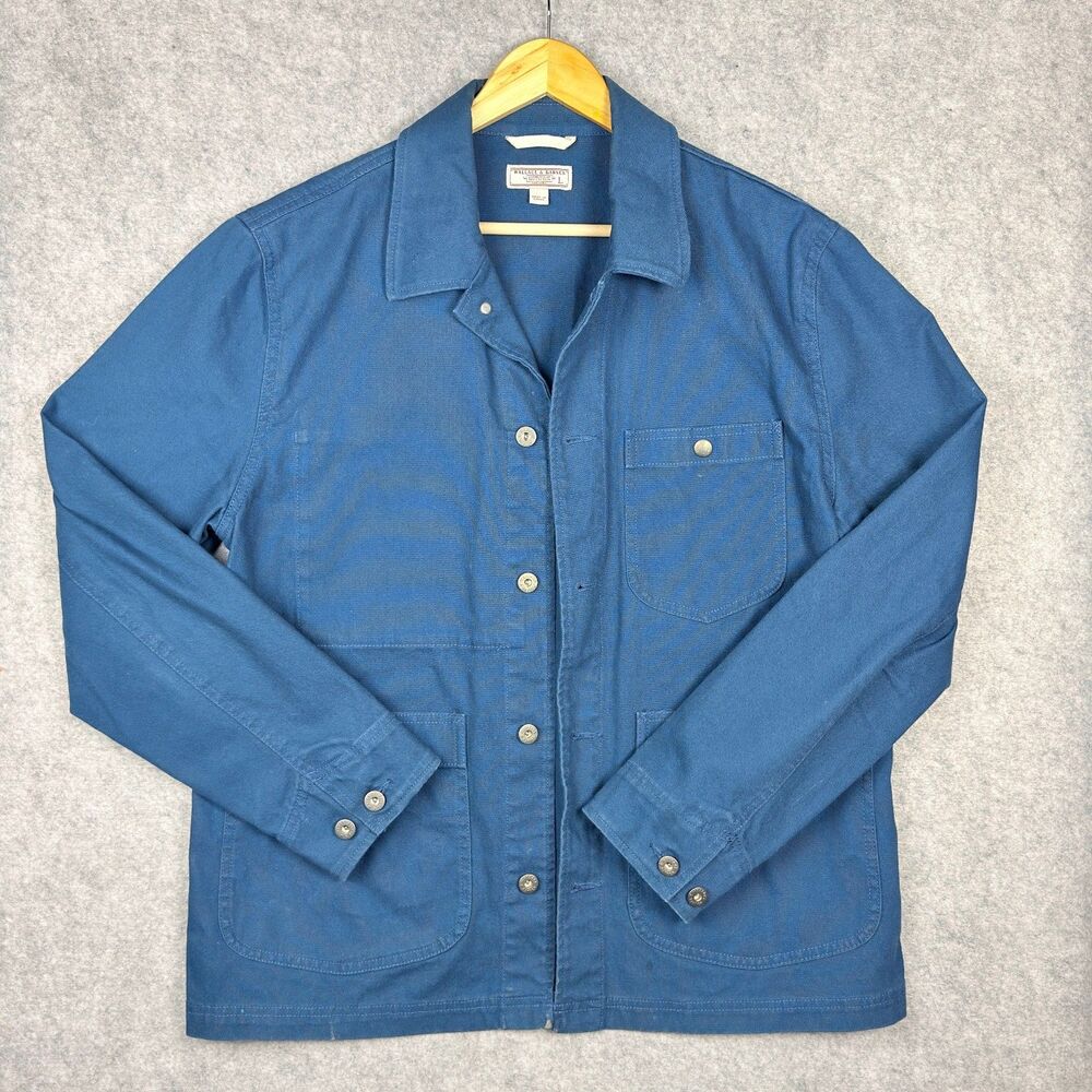 J.Crew Wallace & Barnes Cotton Twill Chore Coat Jacket - Gulf Blue - Large